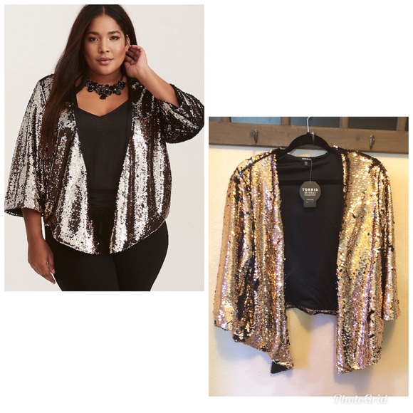 black and gold sequin cardigan